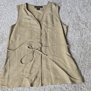 Express Tan Sleeveless Tie Front Blouse